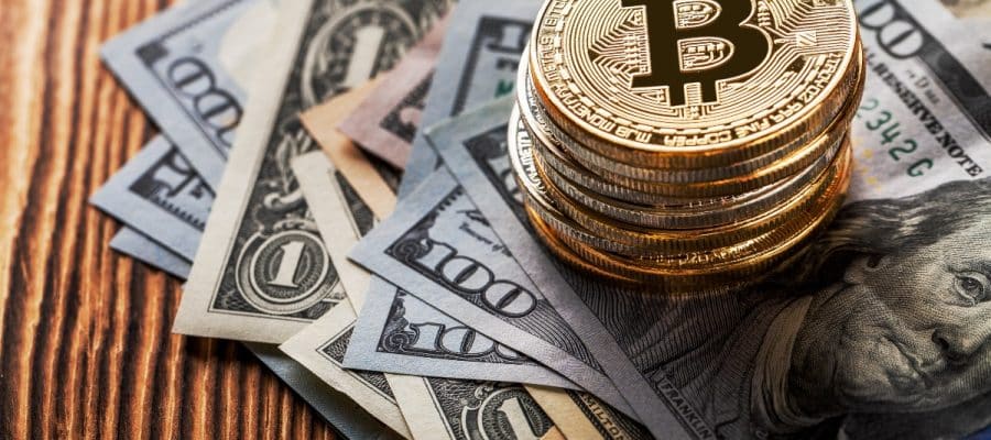 Bitcoins et billets d'argents